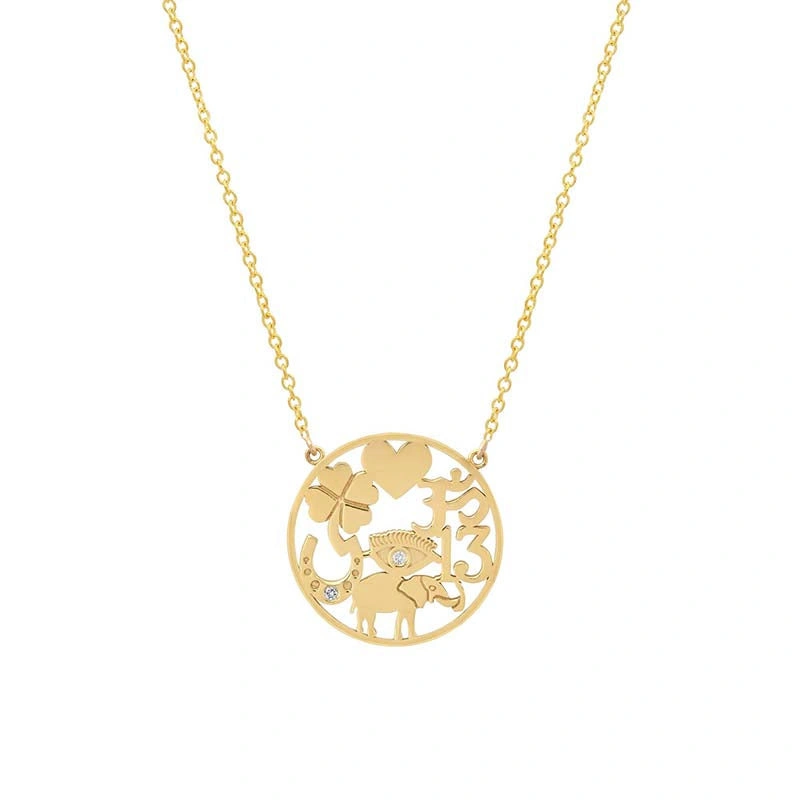Jennifer Meyer Open Good Luck Necklace in 18K Yellow Gold Jennifer Meyer Open Good Luck Necklace in 18K Yellow Gold | Fine Necklaces | Coveti