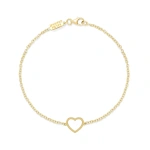 Jennifer Meyer Open Heart Bracelet in 18K Yellow Gold | Fine Bracelets | Coveti