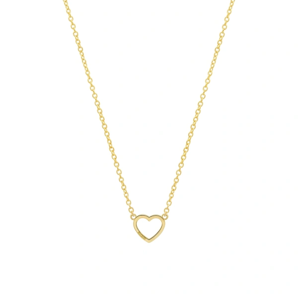 Jennifer Meyer Open Heart Necklace in 18K Yellow Gold | Fine Necklaces | Coveti