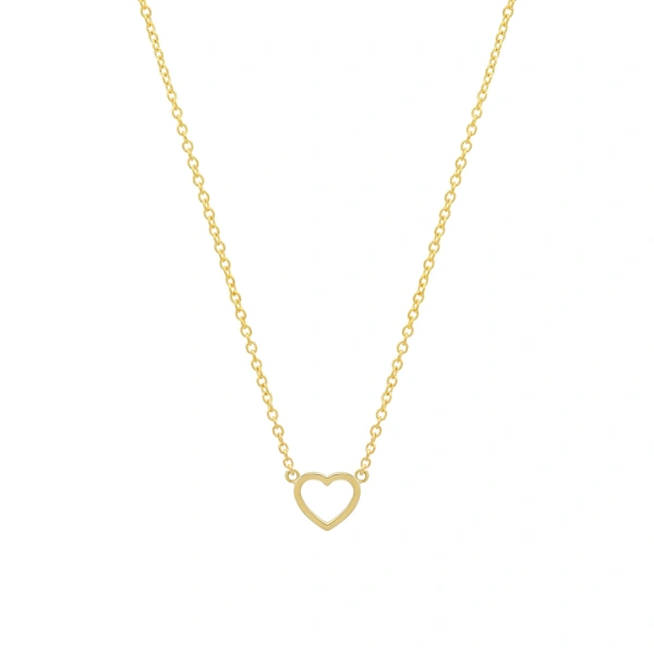 Jennifer Meyer Open Heart Necklace in 18K Yellow Gold | Fine Necklaces | Coveti