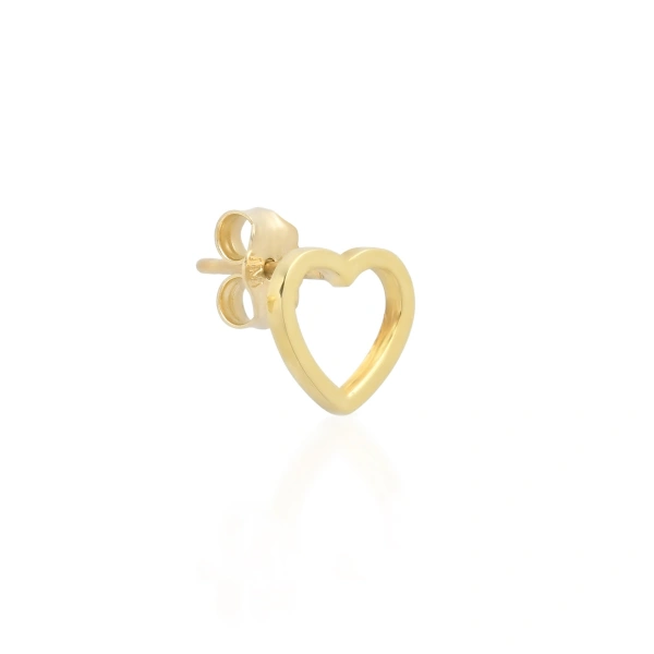 Jennifer Meyer Open Heart Studs in 18K Yellow Gold | Fine Earrings | Coveti