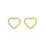 Jennifer Meyer Open Heart Studs in 18K Yellow Gold | Fine Earrings | Coveti