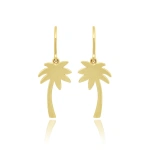 Jennifer Meyer Palm Tree Earrings in 18K Yellow Gold | Fine Earrings | Coveti