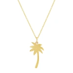 Jennifer Meyer Palm Tree Necklace in 18K Yellow Gold | Fine Necklaces | Coveti