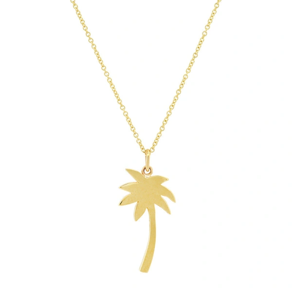 Jennifer Meyer Palm Tree Necklace in 18K Yellow Gold | Fine Necklaces | Coveti