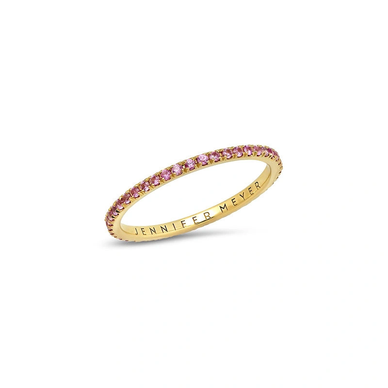 Jennifer Meyer Pink Sapphire Eternity Band in 18K Yellow Gold Jennifer Meyer Pink Sapphire Eternity Band in 18K Yellow Gold | Fine Rings | Coveti