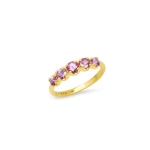 Jennifer Meyer Pink Sapphire Graduated Ring in 18K Yellow Gold | Fine Rings | Coveti