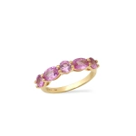 Jennifer Meyer Pink Sapphire Mosaic Ring in 18K Yellow Gold | Fine Rings | Coveti