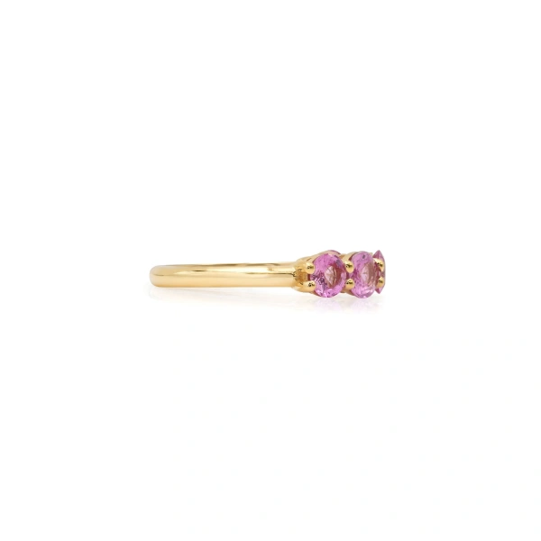 Jennifer Meyer Pink Sapphire Mosaic Ring in 18K Yellow Gold | Fine Rings | Coveti
