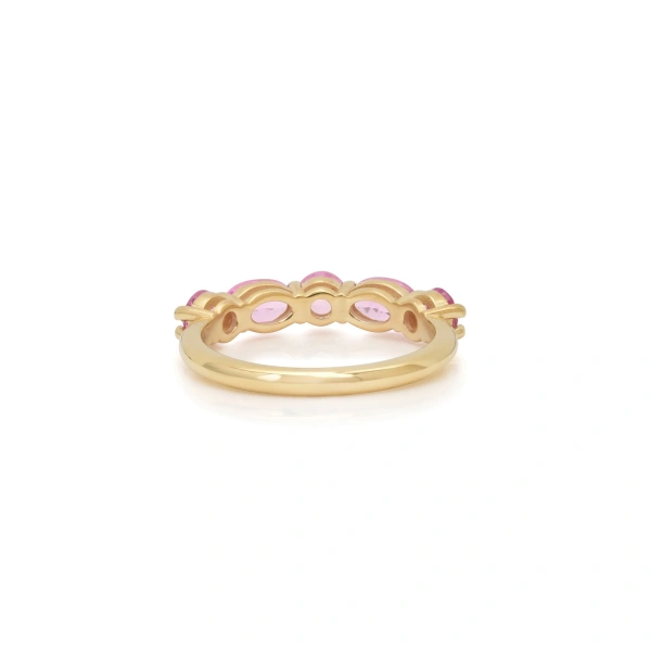 Jennifer Meyer Pink Sapphire Mosaic Ring in 18K Yellow Gold | Fine Rings | Coveti