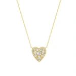 Jennifer Meyer Rose Cut Diamond Heart Necklace in 18K Yellow Gold | Fine Necklaces | Coveti