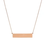 Jennifer Meyer Rose Gold Engravable Nameplate Necklace in 18K Rose Gold | Fine Necklaces | Coveti