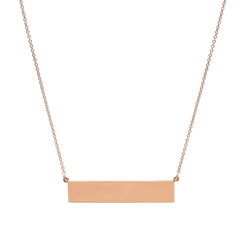 Jennifer Meyer Rose Gold Engravable Nameplate Necklace in 18K Rose Gold Jennifer Meyer Rose Gold Engravable Nameplate Necklace in 18K Rose Gold | Fine Necklaces | Coveti