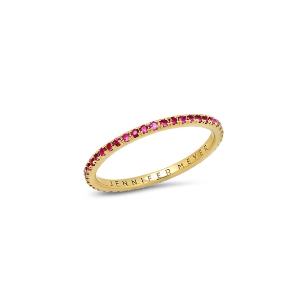Jennifer Meyer Ruby Eternity Band in 18K Yellow Gold | Fine Rings | Coveti