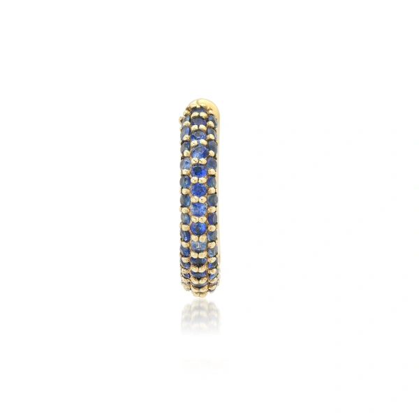 Jennifer Meyer Sapphire Ear Cuff in 18K White Gold | Fine Earrings | Coveti