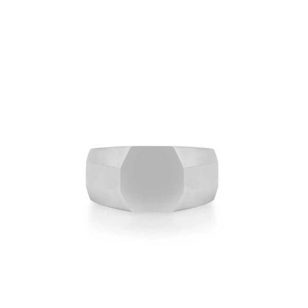 Jennifer Meyer Signet Ring in 18K White Gold | Fine Rings | Coveti