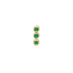 Jennifer Meyer Single 3 Mini Emerald Bezel Stud in 18K Yellow Gold | Fine Earrings | Coveti