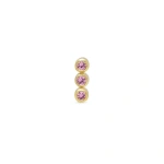 Jennifer Meyer Single 3 Mini Pink Sapphire Bezel Stud in 18K Yellow Gold | Fine Earrings | Coveti