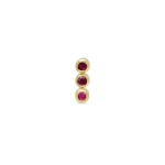 Jennifer Meyer Single 3 Mini Ruby Bezel Stud in 18K Yellow Gold | Fine Earrings | Coveti