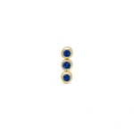 Jennifer Meyer Single 3 Mini Sapphire Bezel Stud in 18K Yellow Gold | Fine Earrings | Coveti