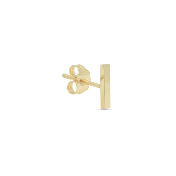 Jennifer Meyer Single Bar Stud in 18K Yellow Gold | Fine Earrings | Coveti