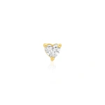 Jennifer Meyer Single Heart Cut Diamond Stud in 18K Yellow Gold | Fine Earrings | Coveti