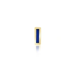 Jennifer Meyer Single Lapis Inlay Bar Stud in 18K Yellow Gold | Fine Earrings | Coveti