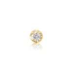 Jennifer Meyer Single Medium Illusion Set Diamond Stud in 18K Yellow Gold | Fine Earrings | Coveti
