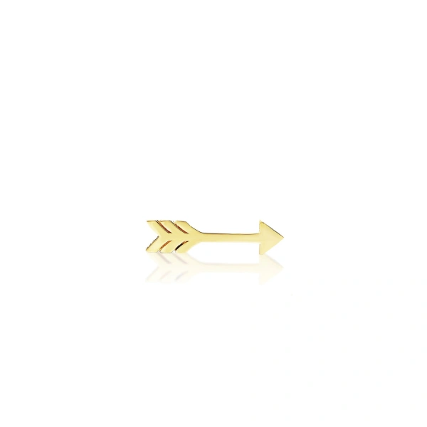 Jennifer Meyer Single Mini Arrow Stud in 18K Yellow Gold | Fine Earrings | Coveti