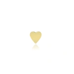 Jennifer Meyer Single Mini Heart Stud in 18K Yellow Gold, Single Earring | Fine Earrings | Coveti
