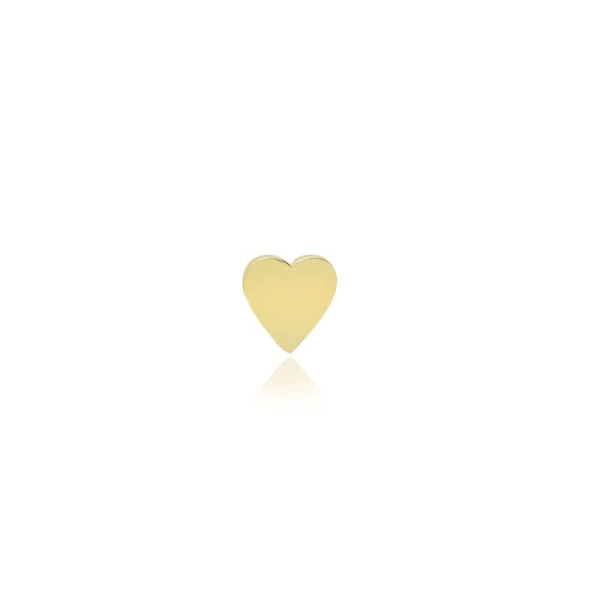 Jennifer Meyer Single Mini Heart Stud in 18K Yellow Gold, Single Earring | Fine Earrings | Coveti