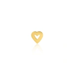 Jennifer Meyer Single Mini Open Heart Stud in 18K Yellow Gold | Fine Earrings | Coveti