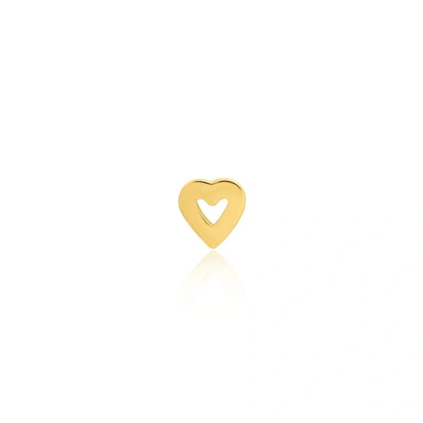 Single Mini Open Heart Stud in 18K Yellow Gold
