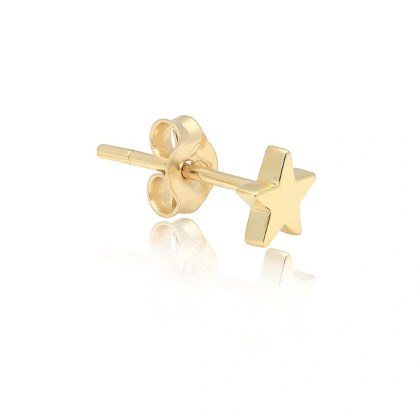 Jennifer Meyer Single Mini Star Stud in 18K Yellow Gold | Fine Earrings | Coveti
