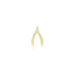 Jennifer Meyer Single Mini Wishbone Stud in 18K Yellow Gold | Fine Earrings | Coveti