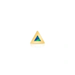 Jennifer Meyer Single Opal Inlay Triangle Stud in 18K Yellow Gold | Fine Earrings | Coveti