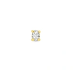 Jennifer Meyer Single Oval Cut Diamond Stud in 18K Yellow Gold | Fine Earrings | Coveti