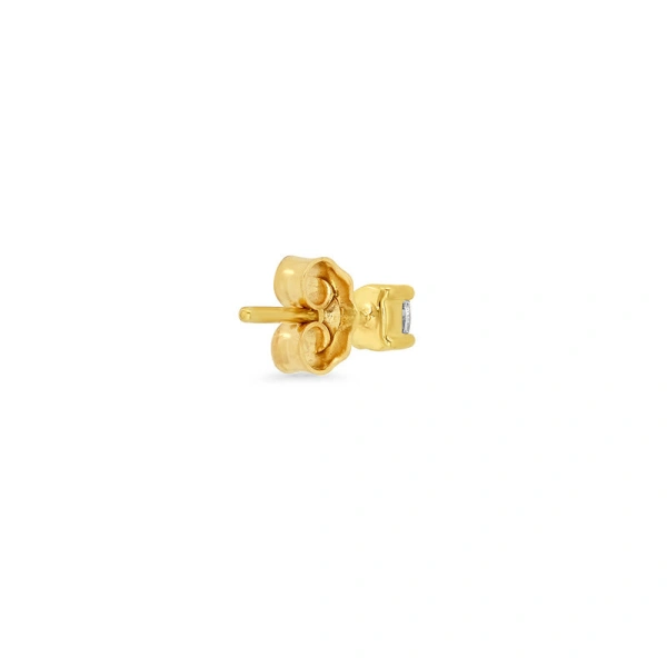 Jennifer Meyer Single Oval Cut Diamond Stud in 18K Yellow Gold | Fine Earrings | Coveti