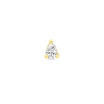 Jennifer Meyer Single Pear Cut Diamond Stud in 18K Yellow Gold | Fine Earrings | Coveti