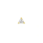 Jennifer Meyer Single Trillion Cut Diamond Stud in 18K Yellow Gold | Fine Earrings | Coveti