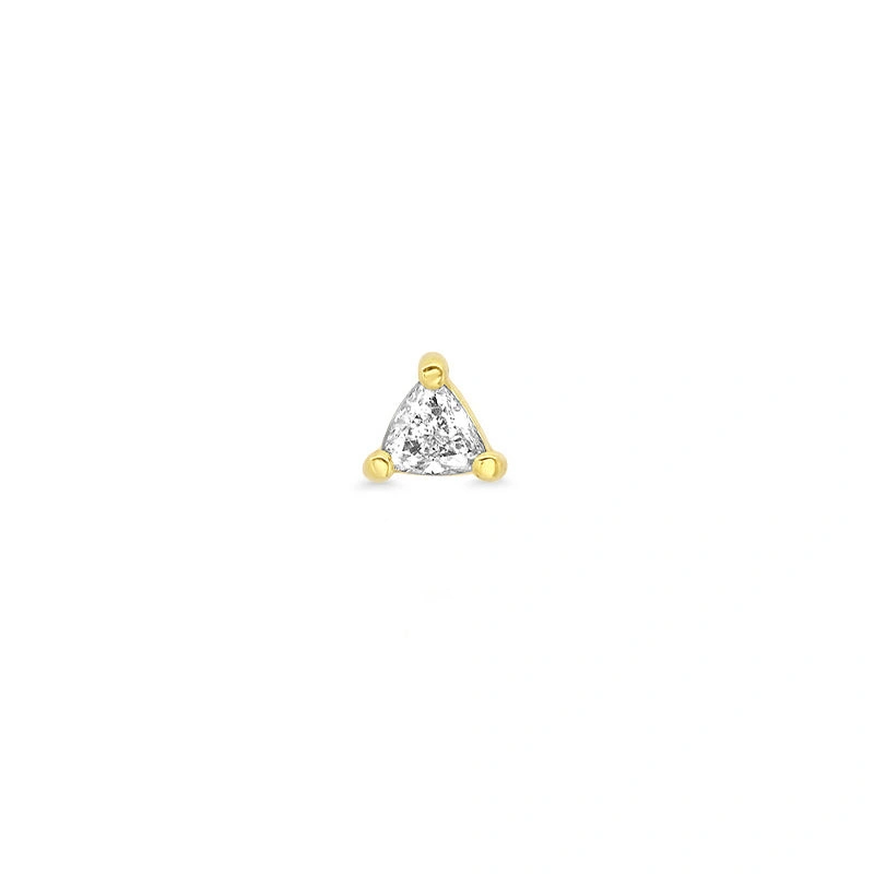 Jennifer Meyer Single Trillion Cut Diamond Stud in 18K Yellow Gold Jennifer Meyer Single Trillion Cut Diamond Stud in 18K Yellow Gold | Fine Earrings | Coveti