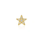 Jennifer Meyer Single Yellow Gold Diamond Mini Star Stud in 18K Yellow Gold | Fine Earrings | Coveti