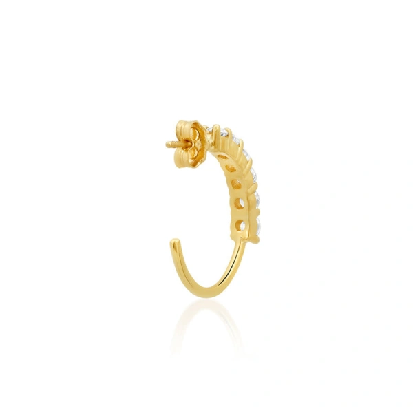 Jennifer Meyer Small 4 Prong Diamond Hoops in 18K Yellow Gold | Fine Earrings | Coveti