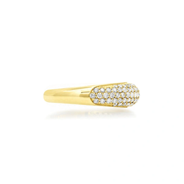 Jennifer Meyer Small Diamond Dome Ring in 18K Yellow Gold | Fine Rings | Coveti