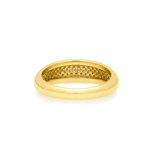 Jennifer Meyer Small Diamond Dome Ring in 18K Yellow Gold | Fine Rings | Coveti