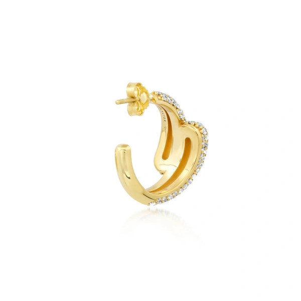 Jennifer Meyer Small Diamond Double Dome Hoops in 18K Yellow Gold | Fine Earrings | Coveti