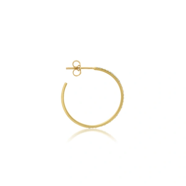 Jennifer Meyer Small Diamond Ellen Hoops in 18K Yellow Gold | Fine Earrings | Coveti