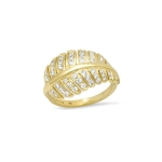 Jennifer Meyer Small Diamond Leaf Ring in 18K Yellow Gold | Fine Rings | Coveti