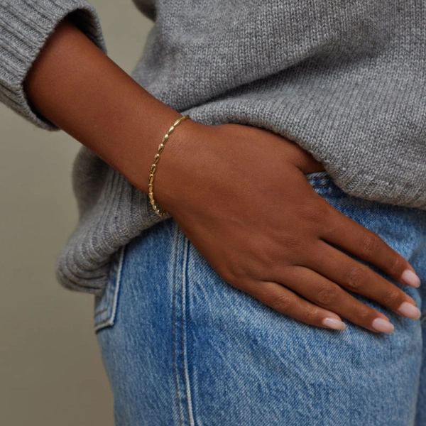 Jennifer Meyer Small Dome Tennis Bracelet in 18K Yellow Gold | Fine Bracelets | Coveti