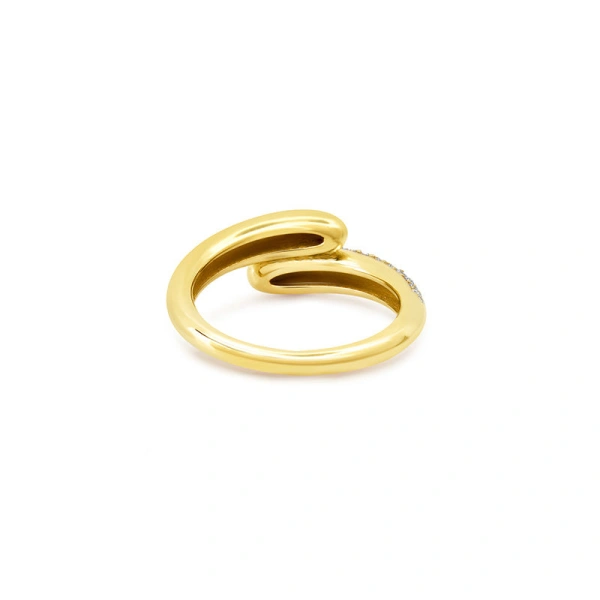 Jennifer Meyer Small Double Dome Ring with Diamond Pave Accent in 18K Yellow Gold | Fine Rings | Coveti